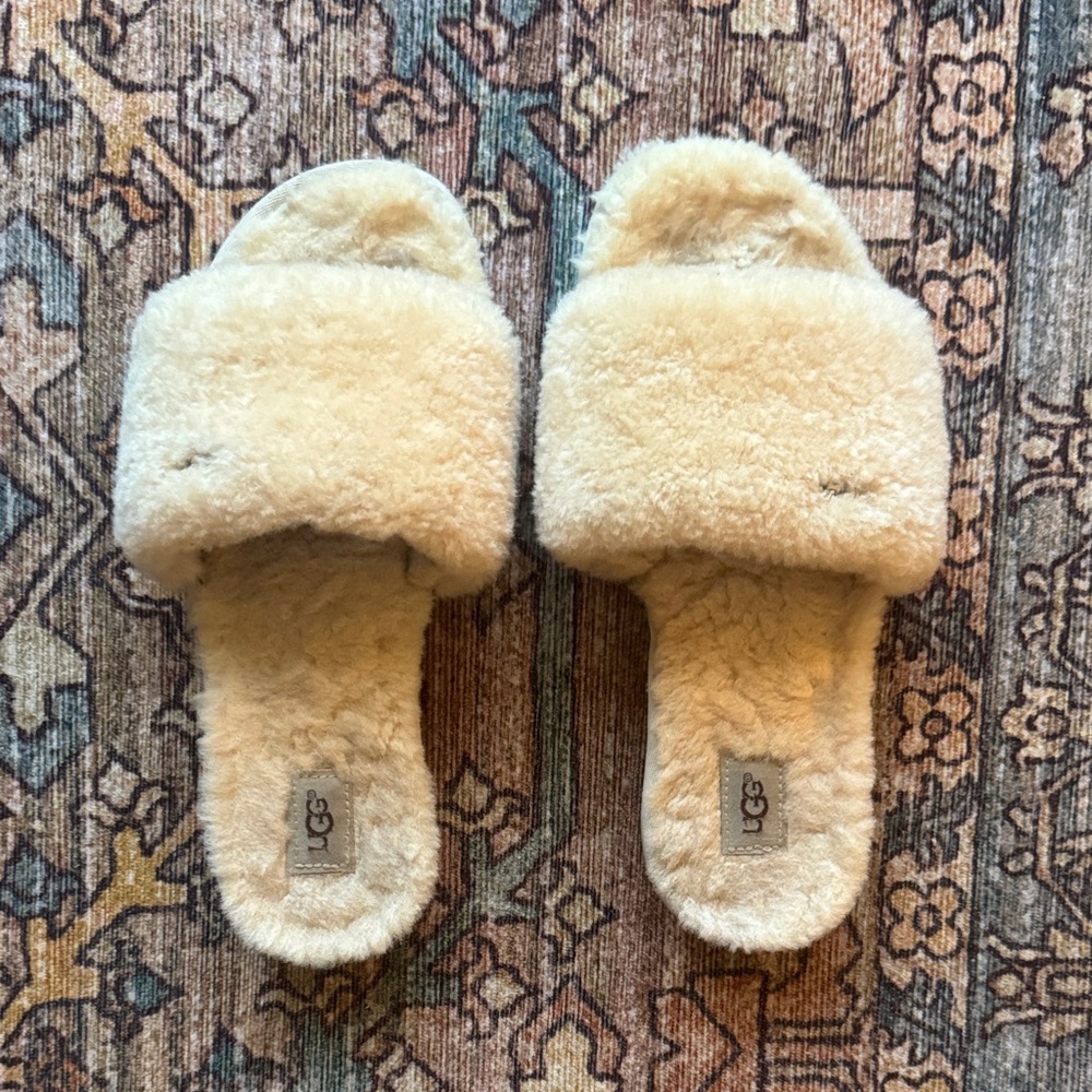 UGG Plush Tan Slippers